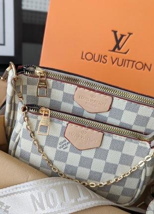 Женская сумка кроссбоди клатч 3 в 1 с цепочкой louis vuitton8 фото