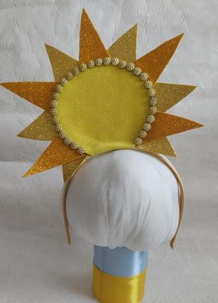Обруч ободок украшение к костюму солнышко лучик1 фото