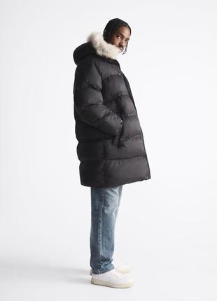 Zara теплая куртка, пуховик, с капюшоном, оригинал4 фото