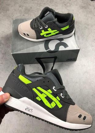 Мужские кроссовки  asics gel lyte 3 flourescent green1 фото