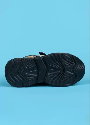 Кросівки для хлопчиків gt14-3 чорні стильні на липучках3 фото