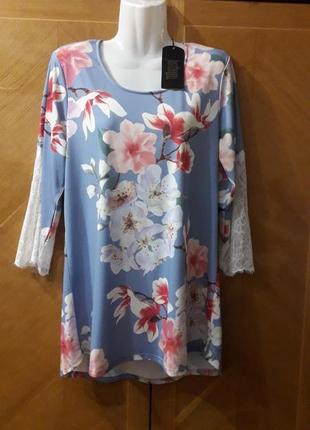 Justbeyou  новая нежная блуза  с  кружевом р.m