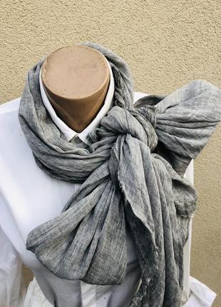 Большой,легкий,ассиметричный шарф,серая выворка8 фото
