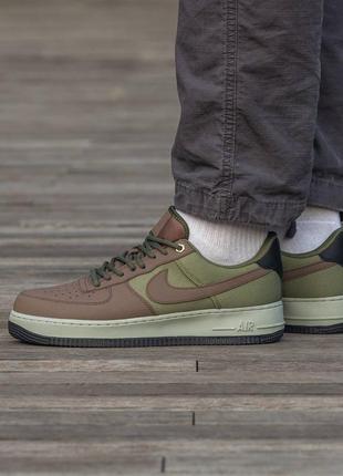 Новинка • кожаные кроссовки nike air force haki brown