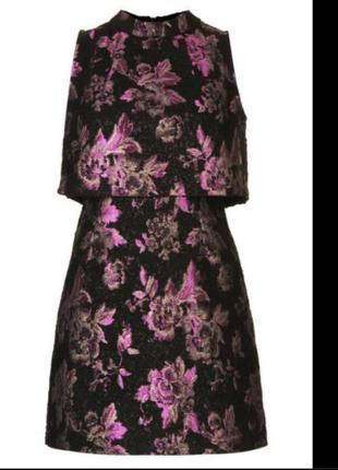 Жаккардовое платье topshop с цветочным принтом 60-х3 фото