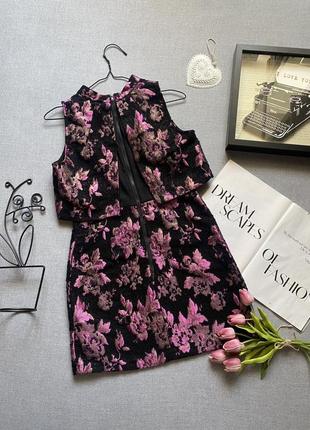 Жаккардовое платье topshop с цветочным принтом 60-х10 фото