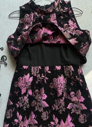 Жаккардовое платье topshop с цветочным принтом 60-х7 фото