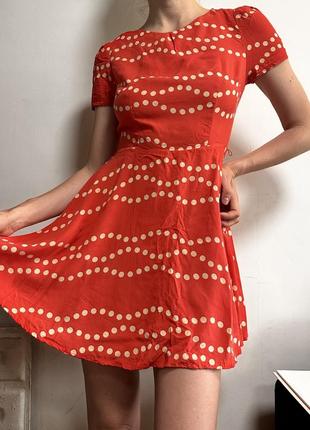 Красное коттоновое платье сарафан