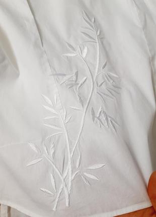 Базовая белая хлопковая блуза с вышивкой на спине,gazoil, p.l-xl9 фото