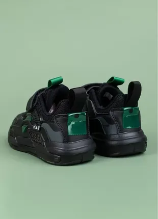 Кросівки для хлопчиків gt251-3 чорні на липучці стильні3 фото