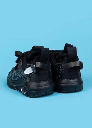 Кроссовки для мальчиков ak241-1 черные на липучке2 фото