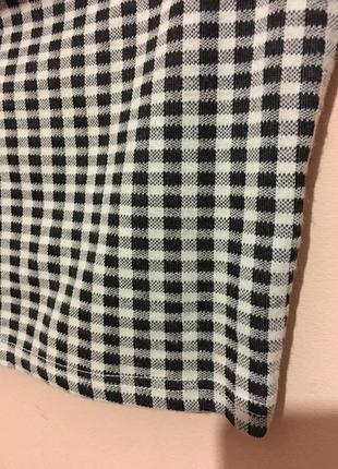 Топ на плечи topshop black mono gingham bardot top8 фото