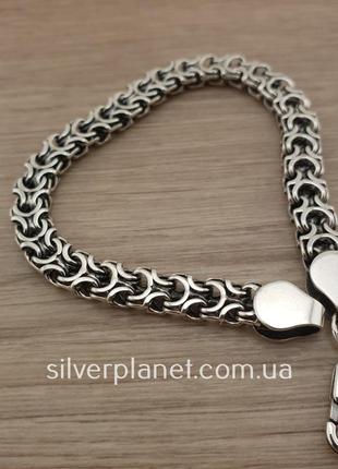 Мужской серебряный браслет рамзес (кардинал). ширина 7,5 мм. браслет серебро 9258 фото