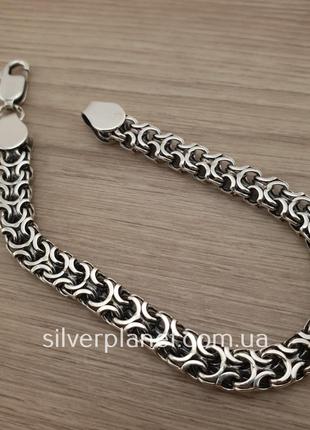 Мужской серебряный браслет рамзес (кардинал). ширина 7,5 мм. браслет серебро 92510 фото
