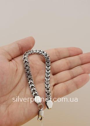 Мужской серебряный браслет рамзес (кардинал). ширина 7,5 мм. браслет серебро 9257 фото