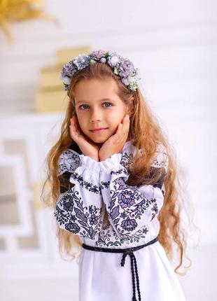 Платье вышиванка белое традиционное для девочки