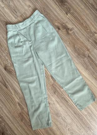 Брюки бананы мятного цвета