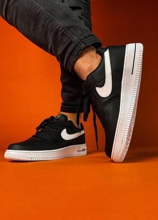 Женские кроссовки nike air force 1 nba black white / smb