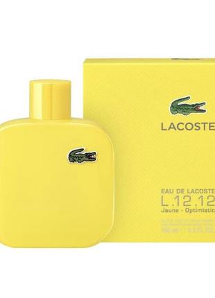 Чоловіча туалетна вода lacoste l.12.12 yellow (jaune) ( лакост єлоу) 100 мл