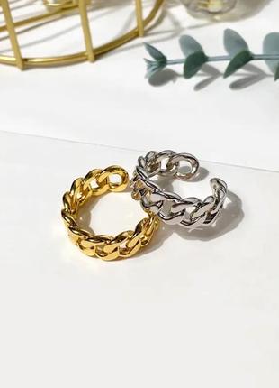 Золотое массивное кольцо  в виде цепи2 фото