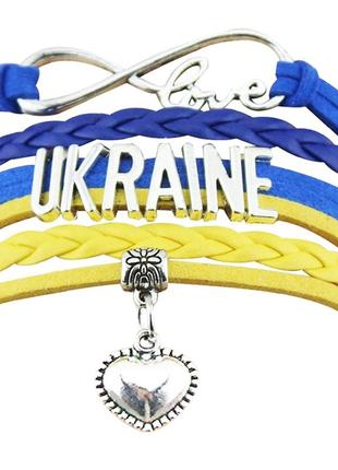 Браслет плетёный патриотический с украинской символикой сине-жёлтый2 фото