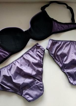 75-c атласный сиреневый комплект, бюст и 2 шт. трусиков s-m, vena lingerie bra vb 1704 фото