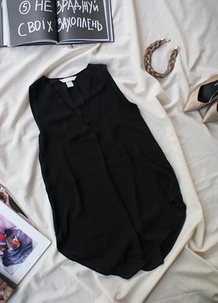 Базова подовжена чорна блуза від h&m v-виріз