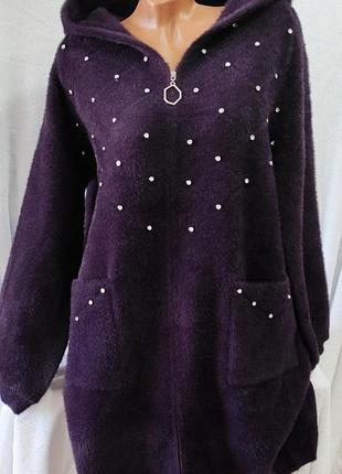Пальто альпака с капюшоном турция