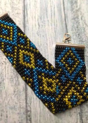 Патриотические браслеты из бисера ручной работы украинские