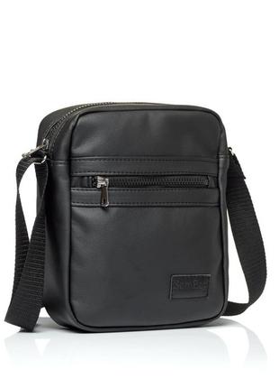 Женская сумка месенджер чорна з екошкіри унісекс 70278001
