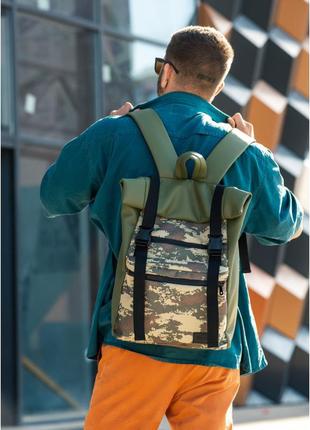 Чоловічий рюкзак ролл sambag rolltop zard хакі з піксельним камуфляжем 24238192m