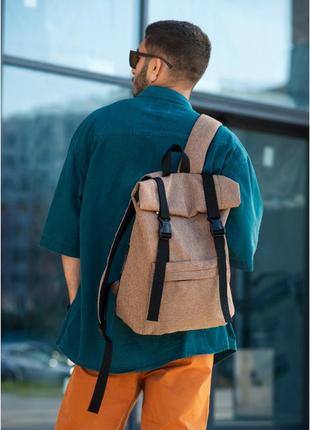 Чоловічий рюкзак ролл sambag  rolltop milton коричневий тканевий 24211069m