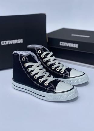Шикарные высокие кеды converse all star high black чёрные