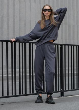 Женский спортивный костюм staff basic gray oversize