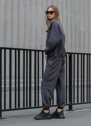 Женский спортивный костюм staff basic gray oversize3 фото