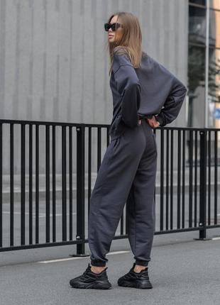 Женский спортивный костюм staff basic gray oversize4 фото