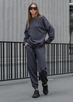 Женский спортивный костюм staff basic gray oversize6 фото