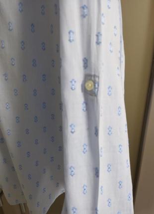 Нежно голубая блузка, рубашка, принт вышивка3 фото