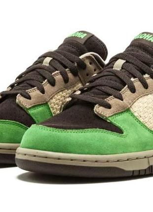 Мужские кроссовки nike dunk low kicks hawaii aloha brown beige green 310661-2213 фото