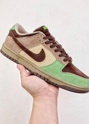 Мужские кроссовки nike dunk low kicks hawaii aloha brown beige green 310661-2212 фото