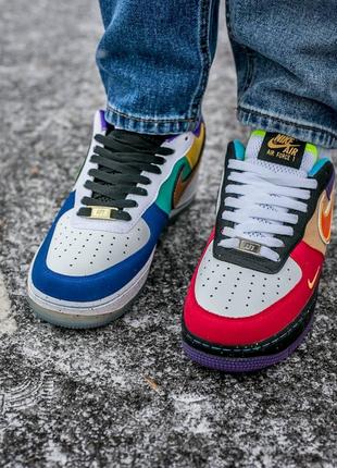 Кроссовки мужские, женские nike air force 1 «what the la»4 фото