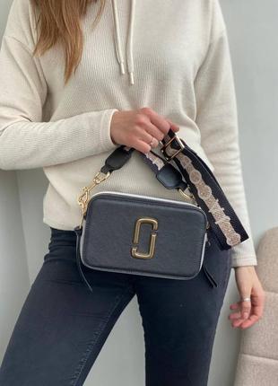 Cумка клатч marc jacobs black&grey snapshot crossbody, маленька сумка через плече1 фото