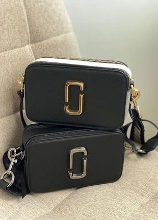 Cумка клатч marc jacobs black&grey snapshot crossbody, маленька сумка через плече8 фото