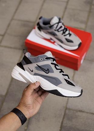 Стильні кросівки nike m2k tekno grey black сірі з чорним