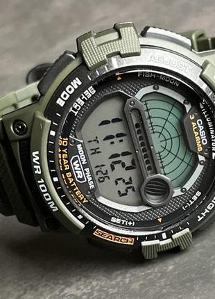 Часы наручные casio ws-1200h-3a fishing gear для рыбалки3 фото