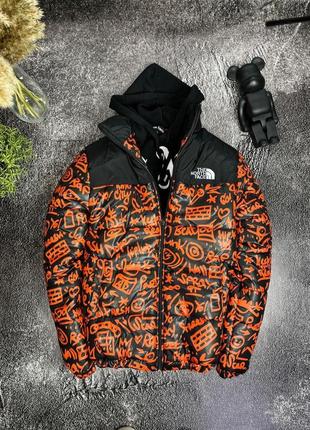 Ветровка - куртка мужская the north face graffity orange, водонепроницаемая ( осень - зима )