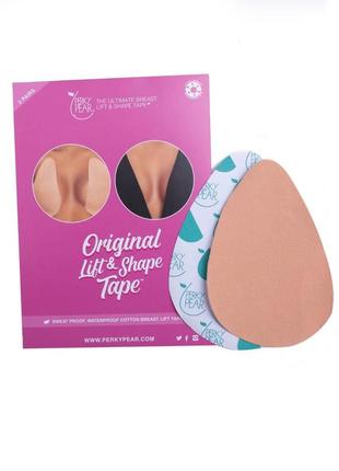 Одноразовые наклейки-капли на грудь 2 пары original lift & shape tape by perky pear бежевые one size