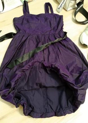 Стильне коктейльне плаття міні чорнильно-фіолетове хамелеон