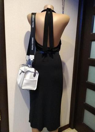 Вечернее коктейльное чёрное платье миди1 фото