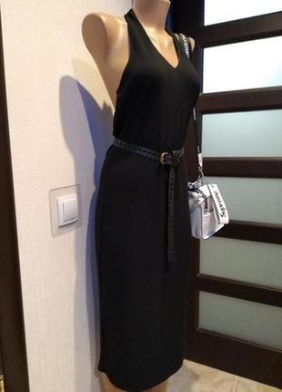 Вечернее коктейльное чёрное платье миди3 фото